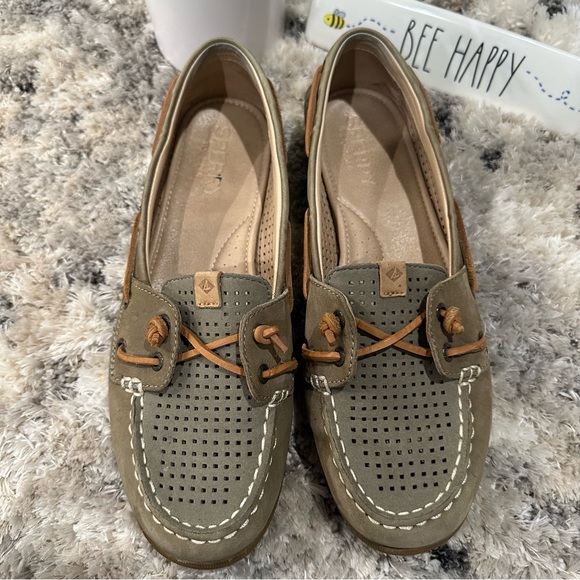 Sperry Shoes Sperry Womens Coil Ivy Perforated Leather Suede Boat